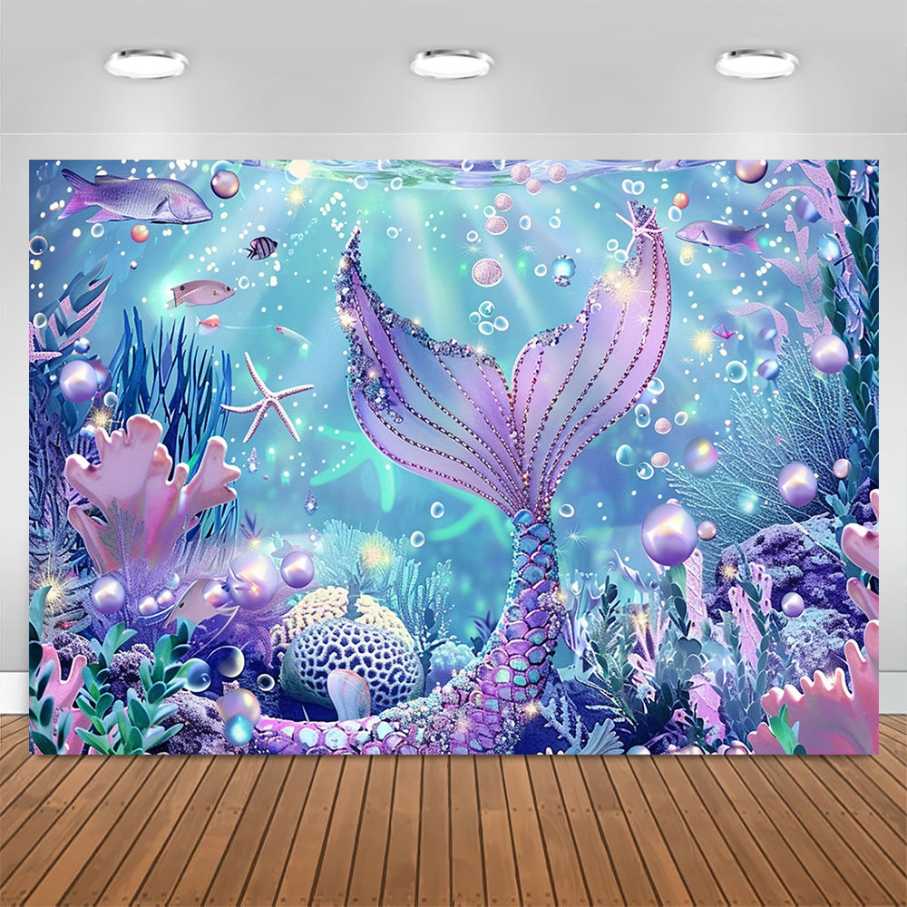 Baby Food Under 1 Year - Mermaid Under The Sea Birthday Backdrop