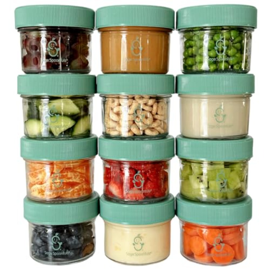 Baby Food Jars - Sage Spoonfuls -12 Pack 4 oz