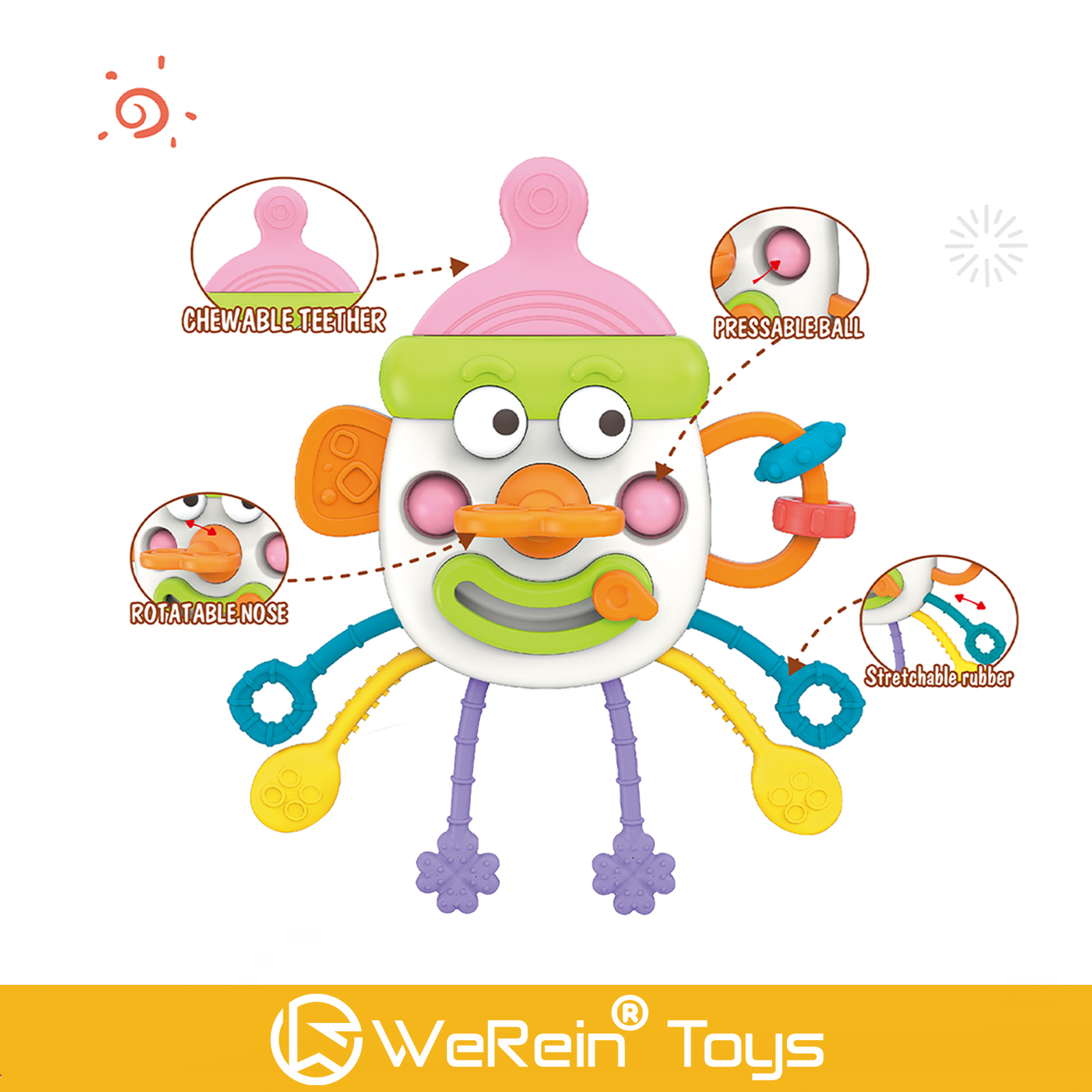 Baby Food Bottle - Cute Bottle Shaped Pull-out Toy for