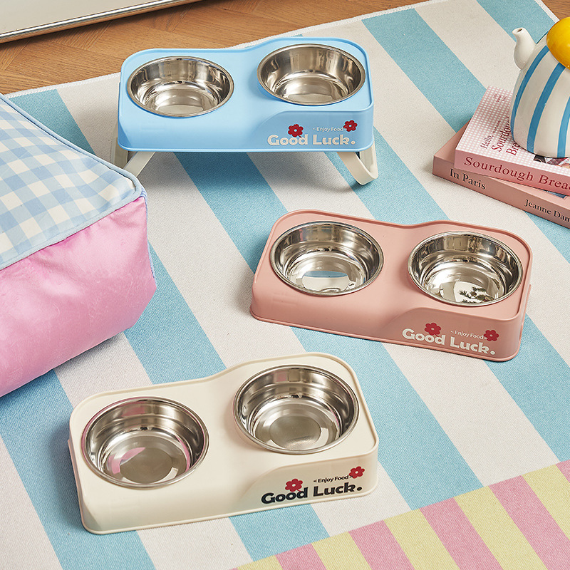 Stainless steel double-bowl el - Baby Food Cat avaliação e preço