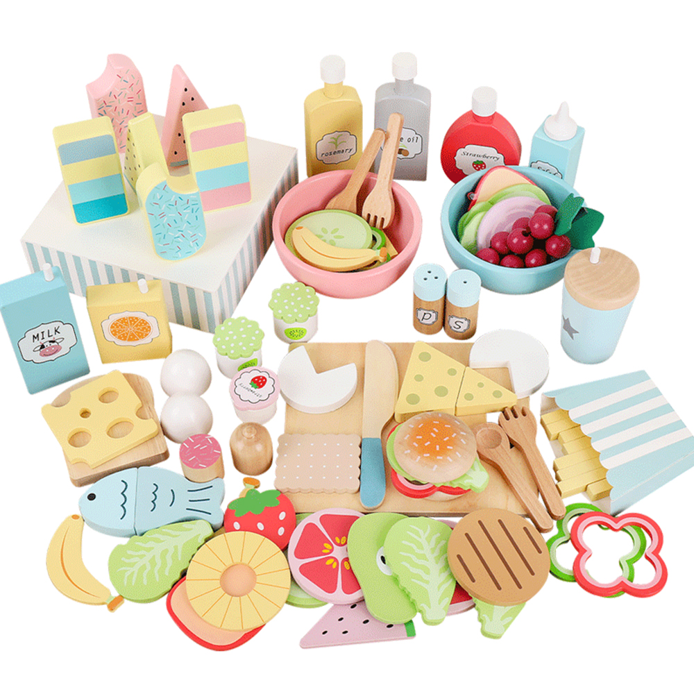 Wooden Kitchen toy role play f - Baby Food Under 1 Year avaliação e preço