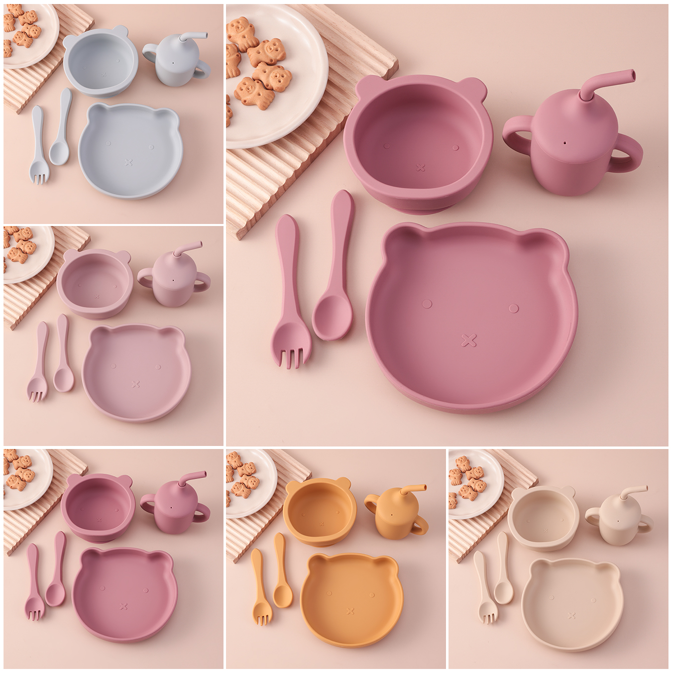 Color Kids 5PCS Silicone Feedi - Baby Food Tray avaliação e preço
