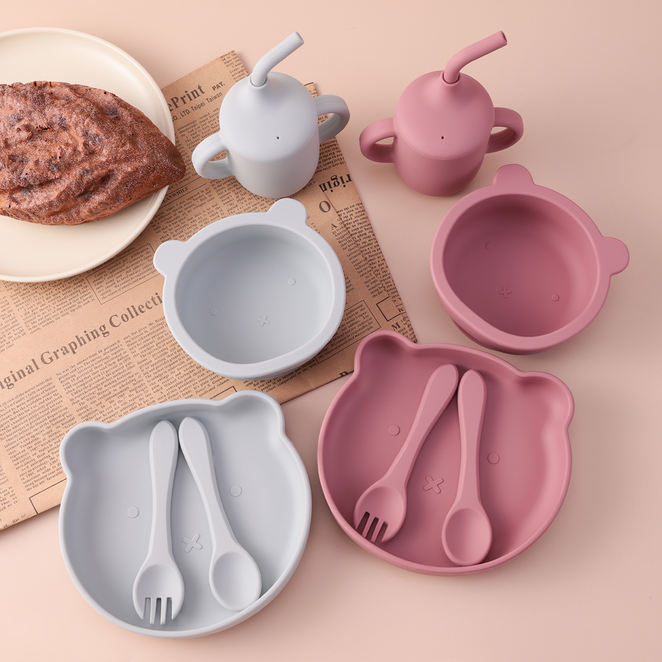 Color Kids 5PCS Silicone Feedi - Baby Food Tray avaliação e preço