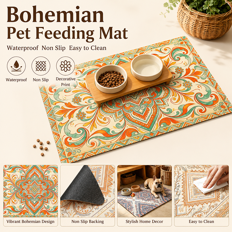Bohemian Pet Feeding Mat Water - Baby Food Cat avaliação e preço