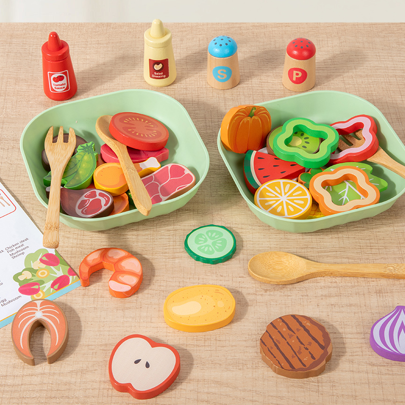 Wooden Simulation Salad Preten - Baby Food Under 1 Year avaliação e preço