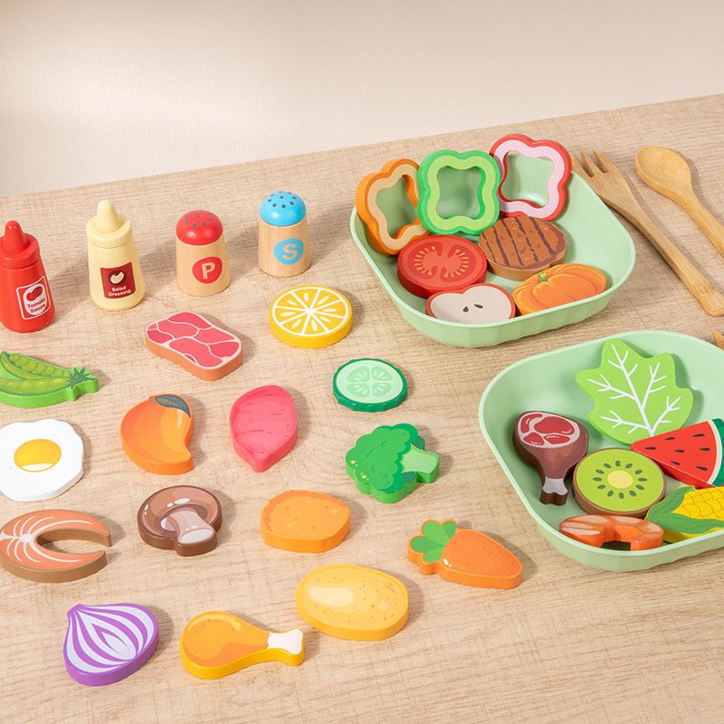 Wooden Simulation Salad Preten - Baby Food Under 1 Year avaliação e preço