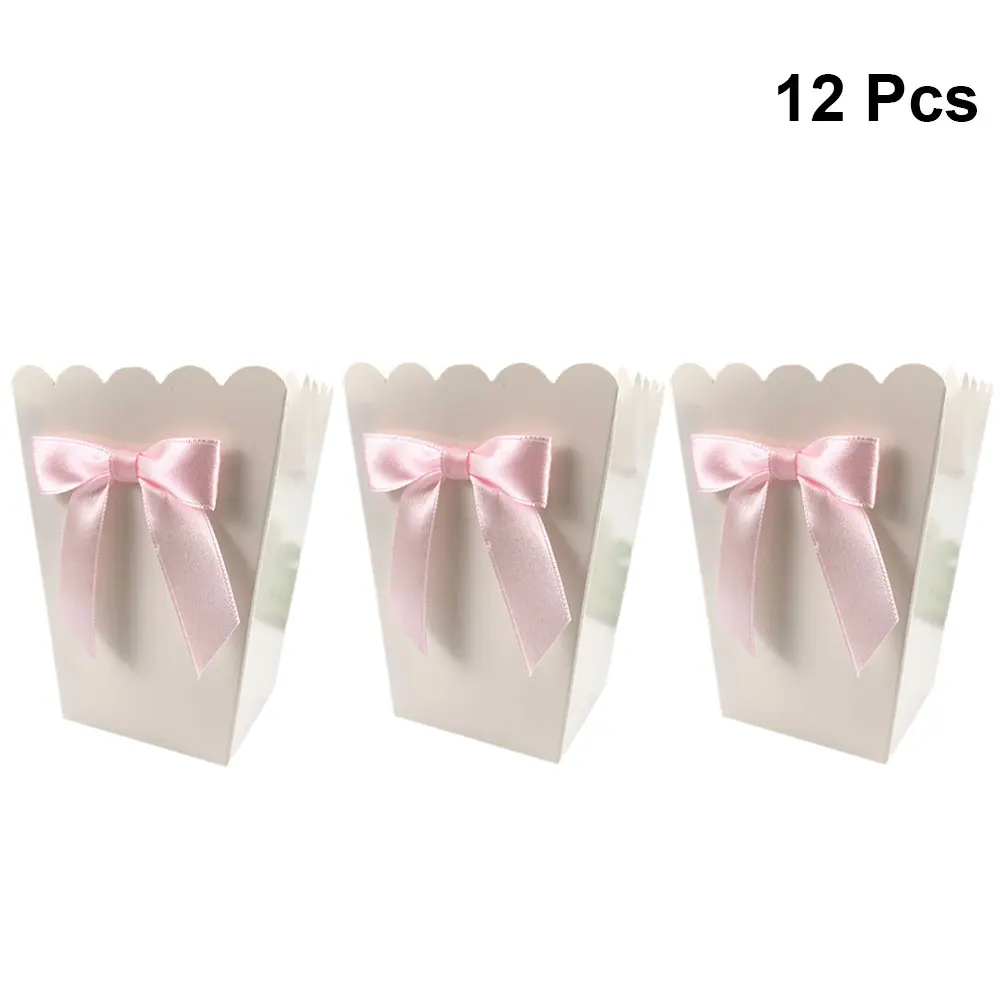 12pcs Pink Bow Popcorn Box Par - Baby Food Options avaliação e preço