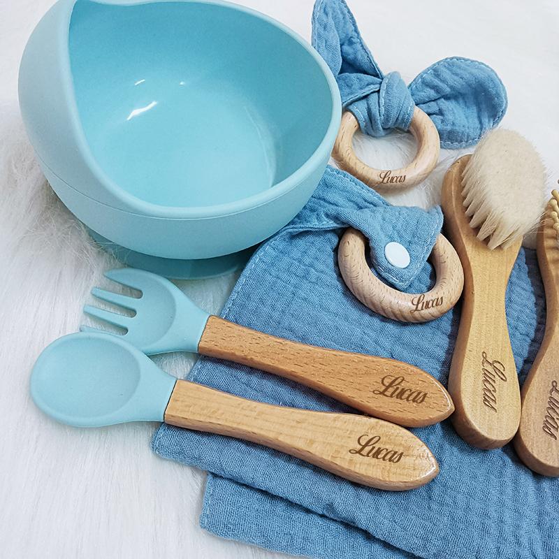 7PCS/Set Personalized Name Bab - Silicone Suction Bowl avaliação e preço