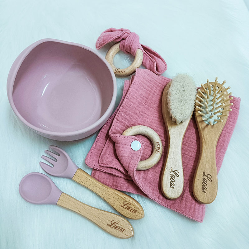 7PCS/Set Personalized Name Bab - Silicone Suction Bowl avaliação e preço
