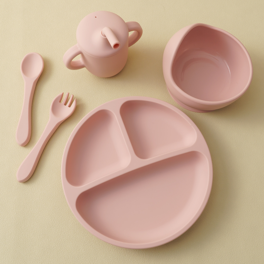5PCS Baby Silicone Tableware S - Silicone Suction Bowl avaliação e preço