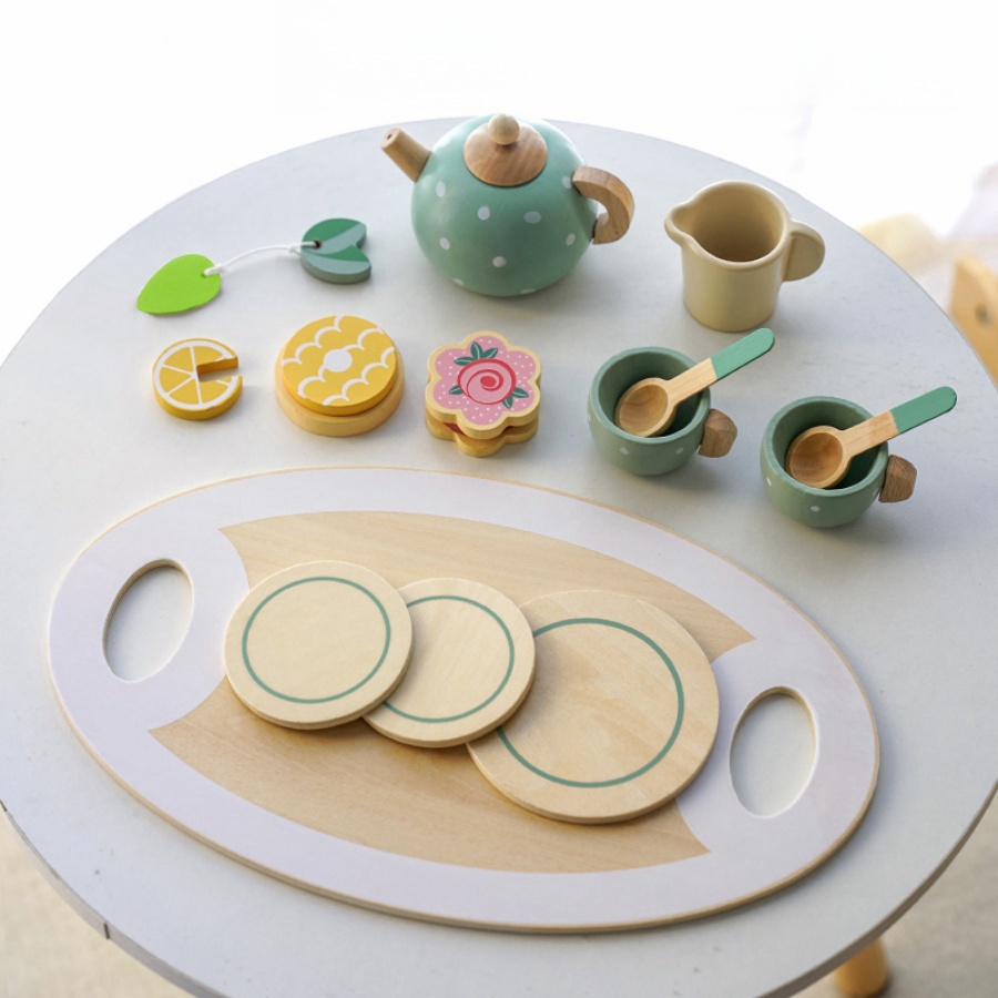 Wooden Tea Set For Little Girl - Baby Food Under 1 Year avaliação e preço