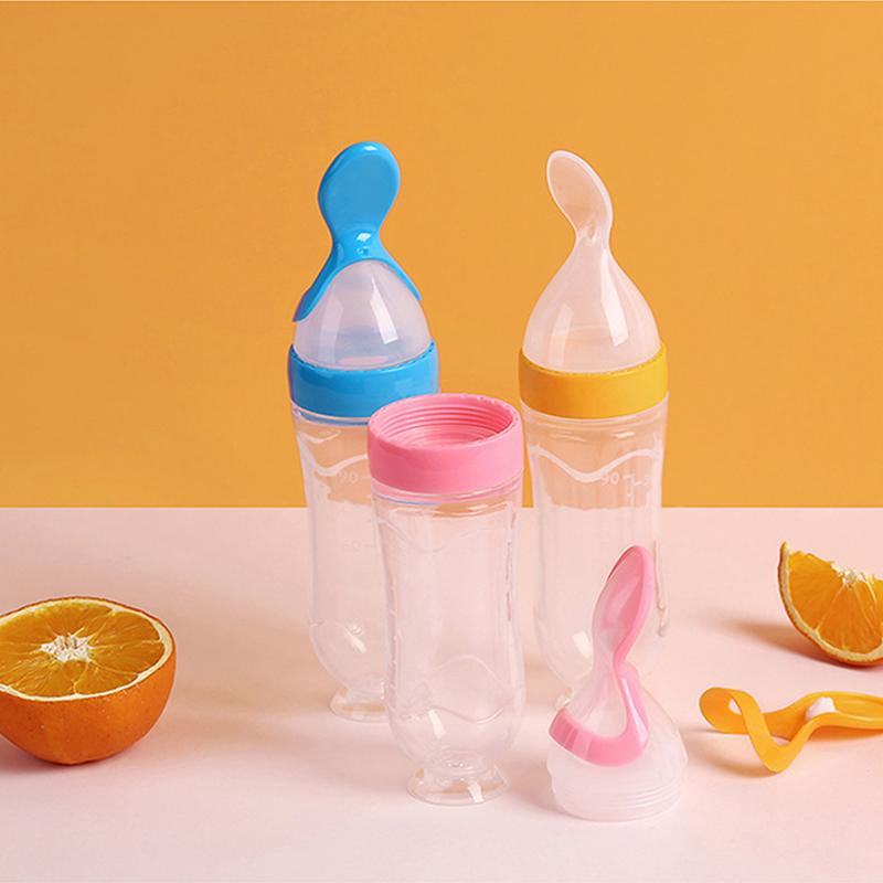 Squeezing Feeding Bottle Silic - Baby Food Jars avaliação e preço