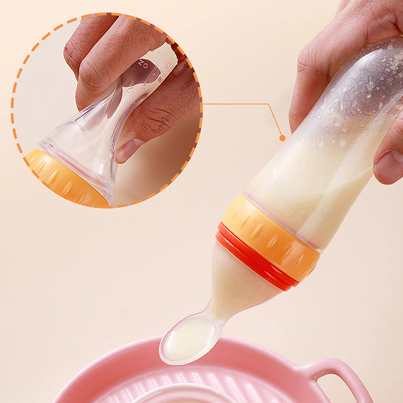 Squeezing Feeding Bottle Silic - Baby Food Jars avaliação e preço