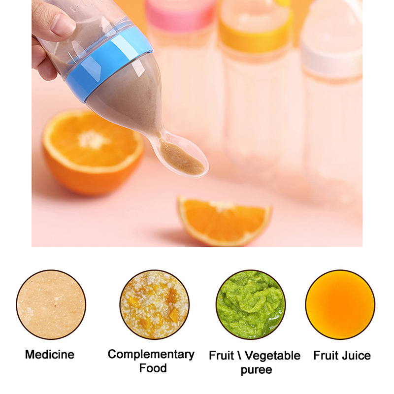 Squeezing Feeding Bottle Silic - Baby Food Jars avaliação e preço