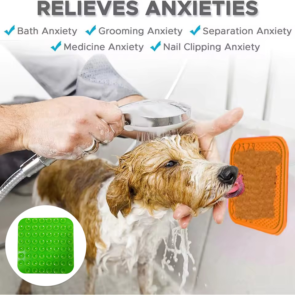 Silicone Pet Licking Mat With  - Silicone Suction Bowl avaliação e preço