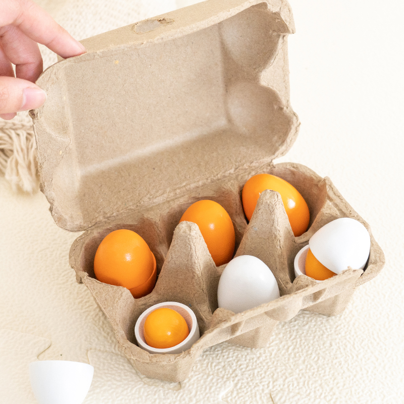 6pcs Wooden Eggs Toy Egg Kitch - Baby Food Under 1 Year avaliação e preço