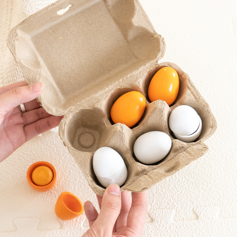 6pcs Wooden Eggs Toy Egg Kitch - Baby Food Under 1 Year avaliação e preço