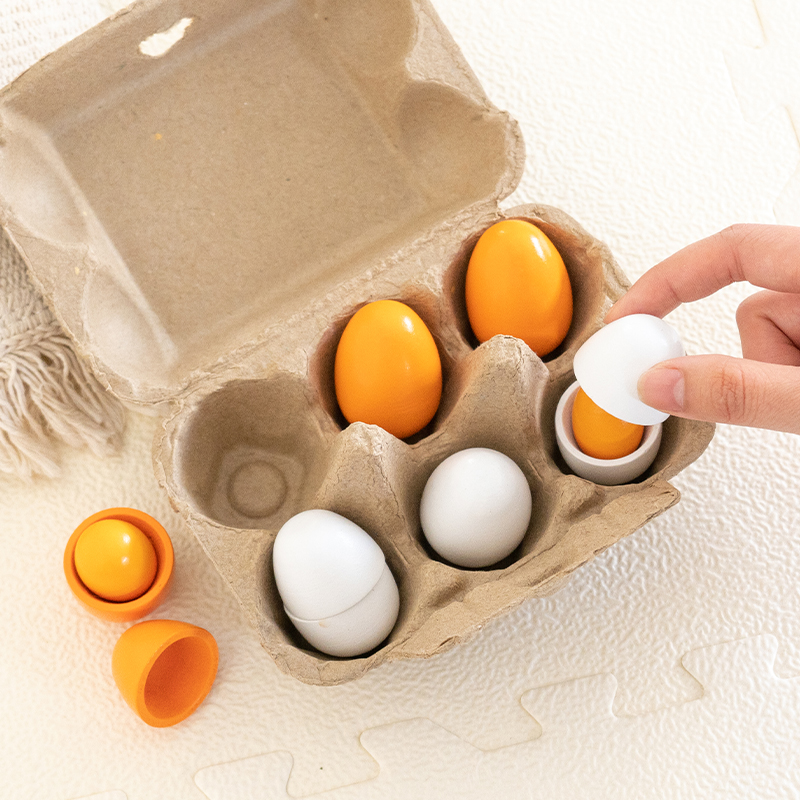 6pcs Wooden Eggs Toy Egg Kitch - Baby Food Under 1 Year avaliação e preço