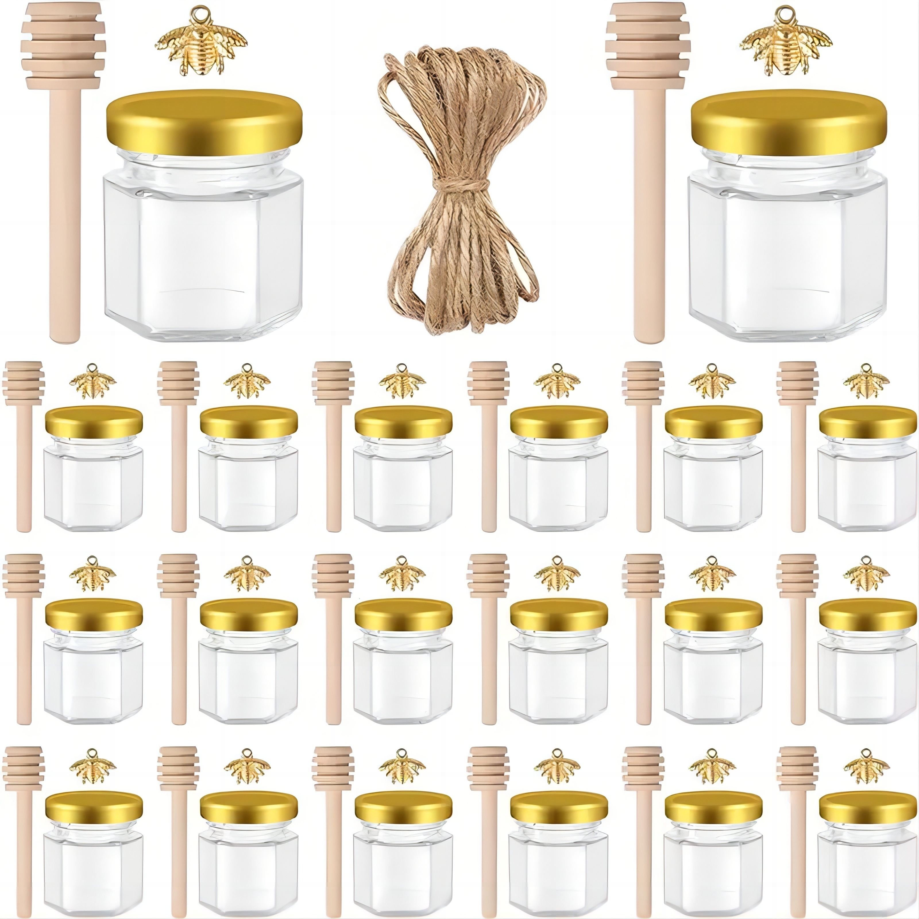 1.5 Oz Hexagon Mini Glass Hone - Baby Food Jars avaliação e preço