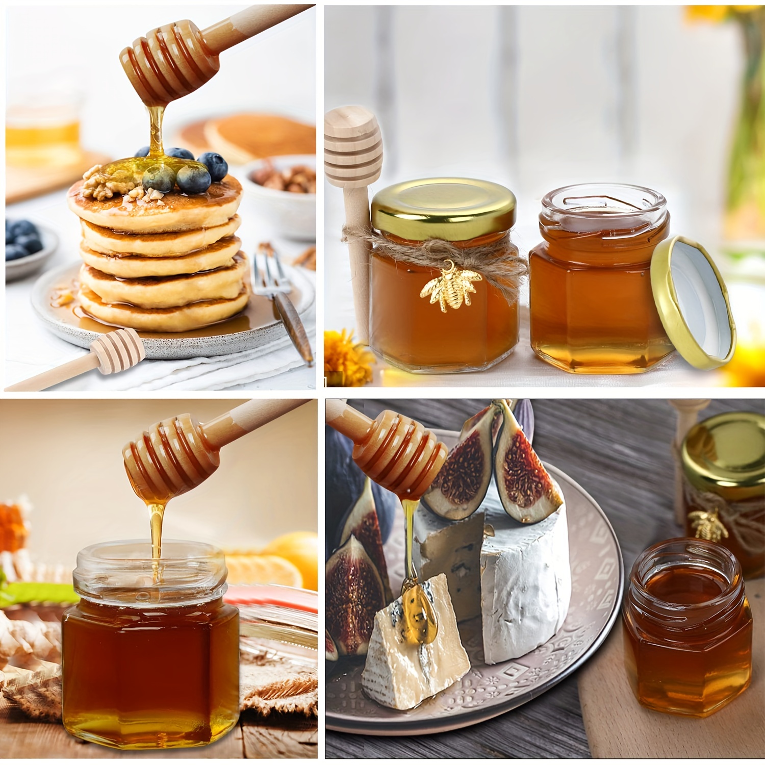 1.5 Oz Hexagon Mini Glass Hone - Baby Food Jars avaliação e preço