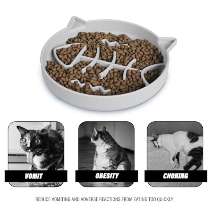 Silicone Cat Slow Feeder Bowl  - Silicone Suction Bowl avaliação e preço