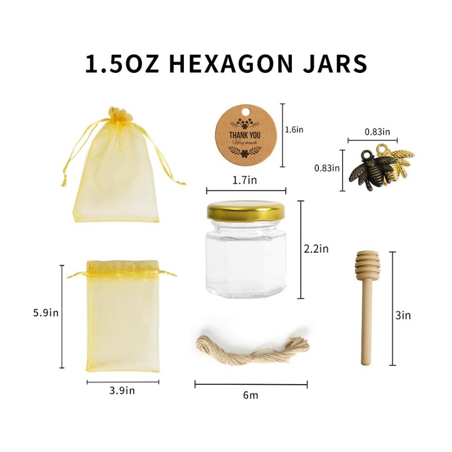 1.5oz 6Pack Mini Glass Hexagon - Baby Food Jars avaliação e preço