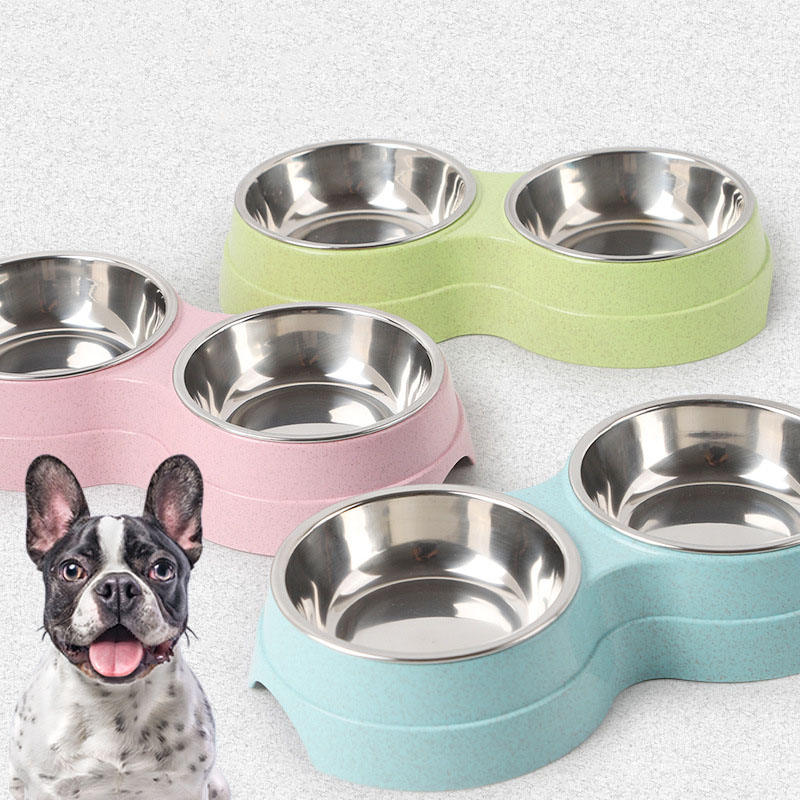 Double Bowls Stainless Steel P - Baby Food Cat avaliação e preço