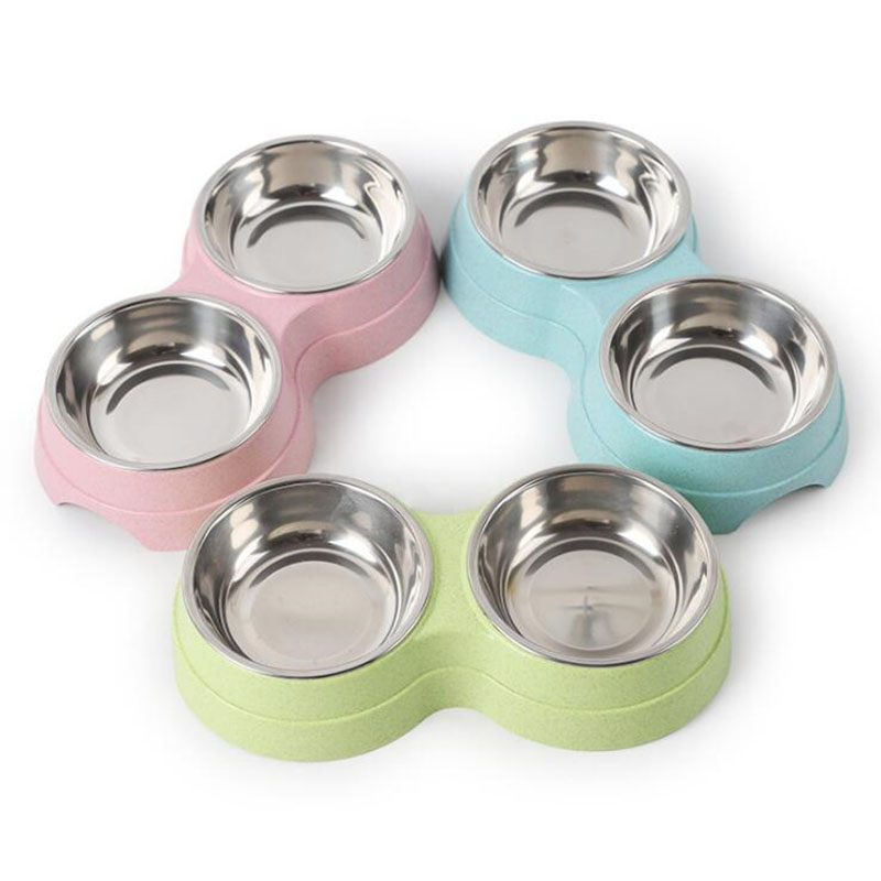 Double Bowls Stainless Steel P - Baby Food Cat avaliação e preço