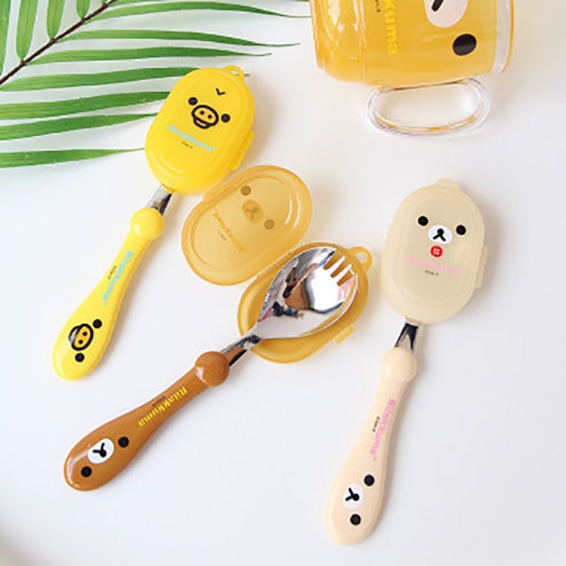 Rilakkuma Spoon Fork Integrate - Baby Food Kids avaliação e preço