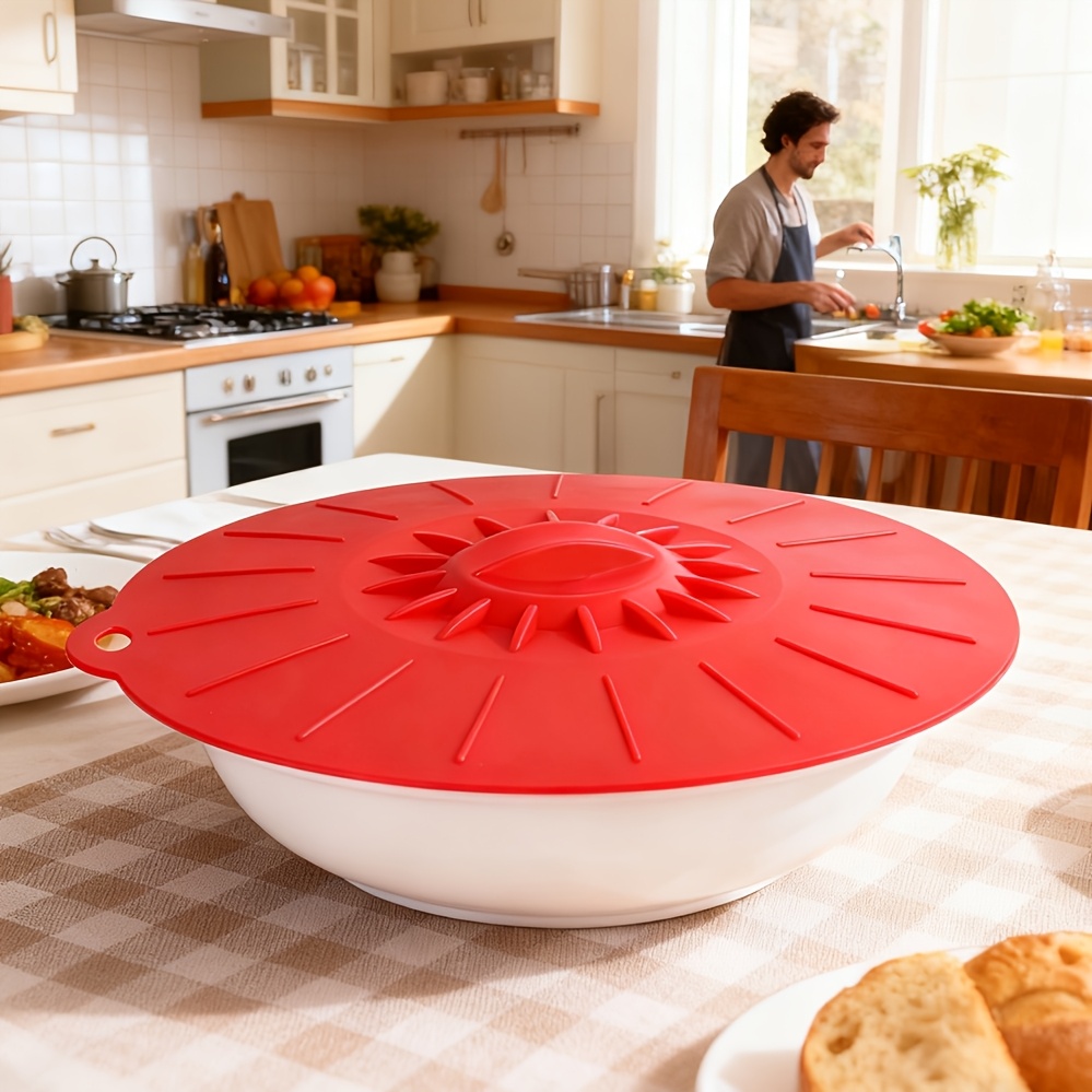 5-Piece Silicone Lids, Heat-Re - Silicone Suction Bowl avaliação e preço