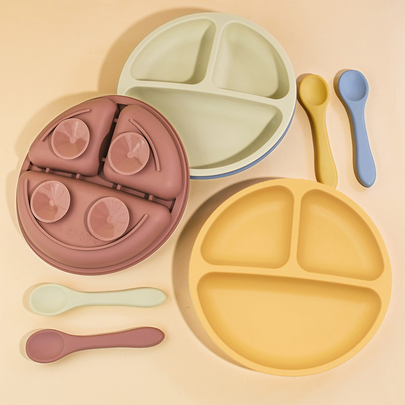 5Pcs Silicone Baby Feeding Set - Silicone Suction Bowl avaliação e preço