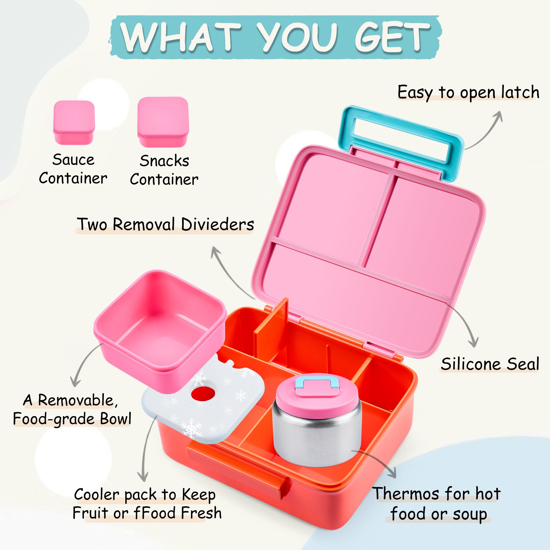Bento Lunch Box for Kids with  - Baby Food Storage avaliação e preço