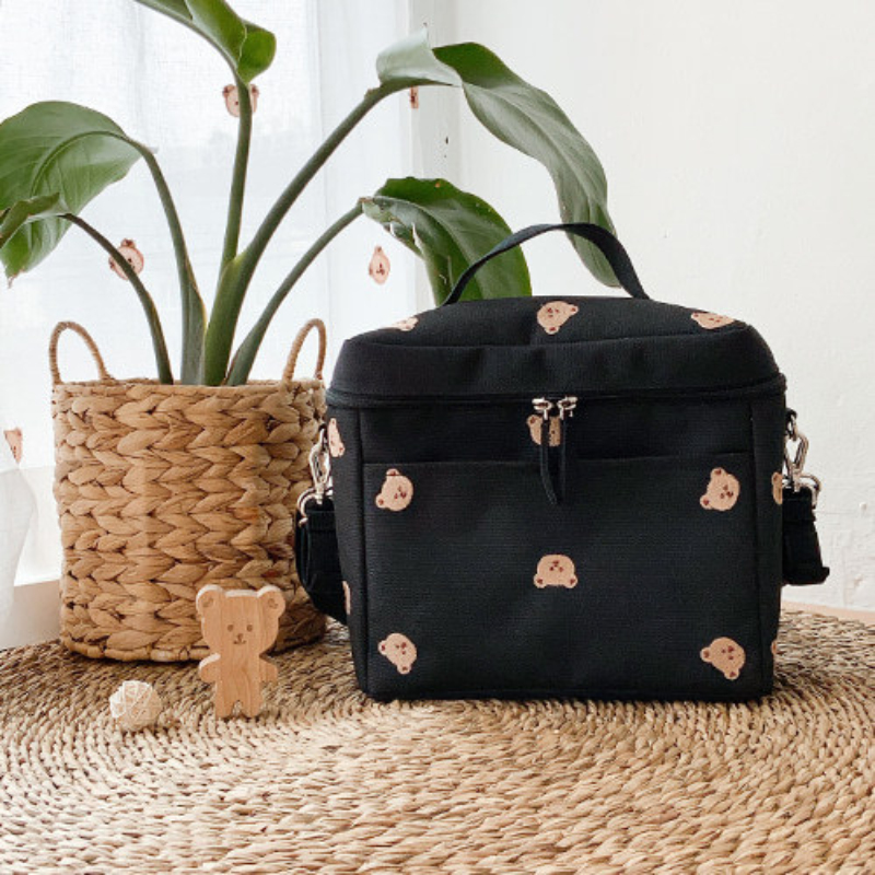Bear Embroidery Baby Stroller  - Baby Food Storage avaliação e preço
