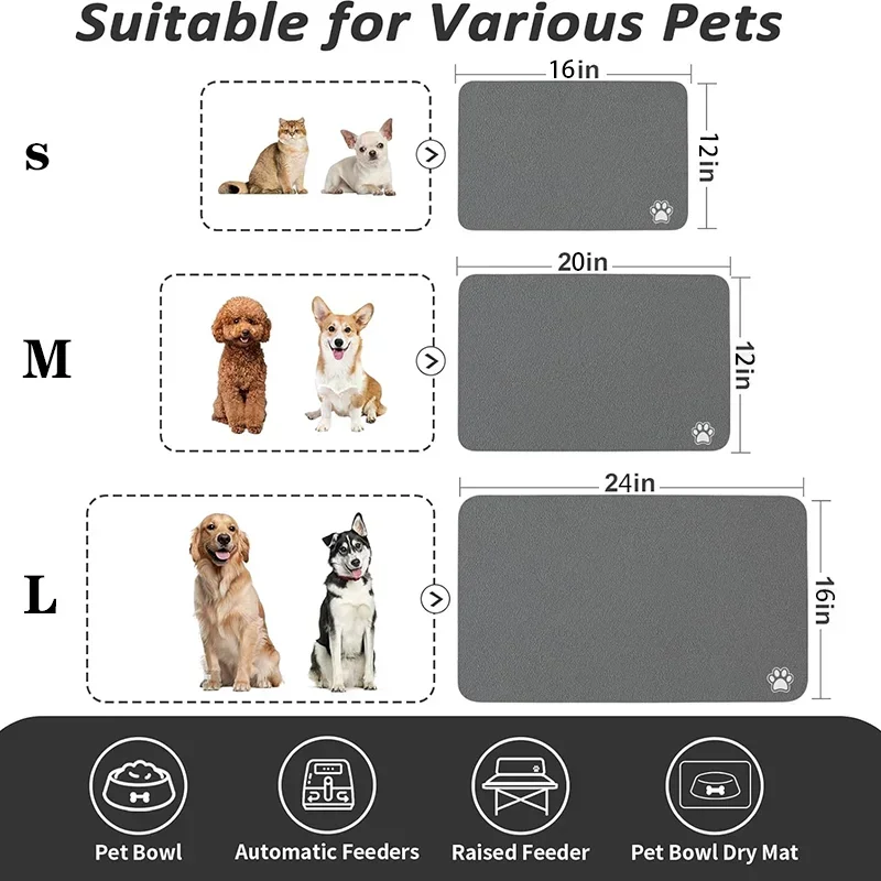 Pet Feeding Mat Absorbent Dog  - Baby Food Cat avaliação e preço