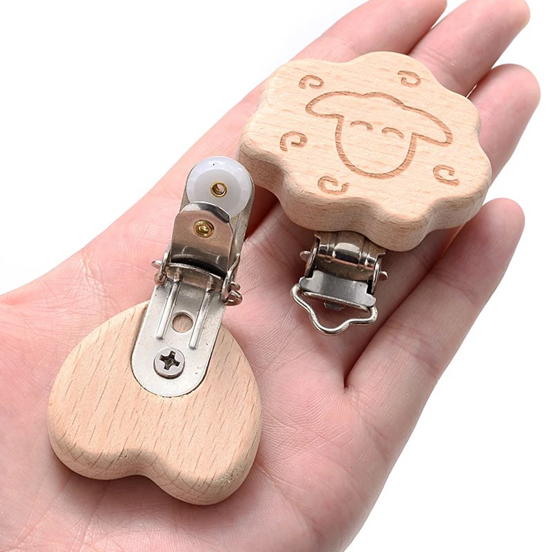 5Pcs Wooden Pacifier Clip Food - Baby Food Natural avaliação e preço